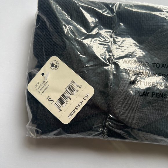 Free People Mikah Layering Cuff Long Sleeve Casual Henley in Black Combo - Picture 7 of 7